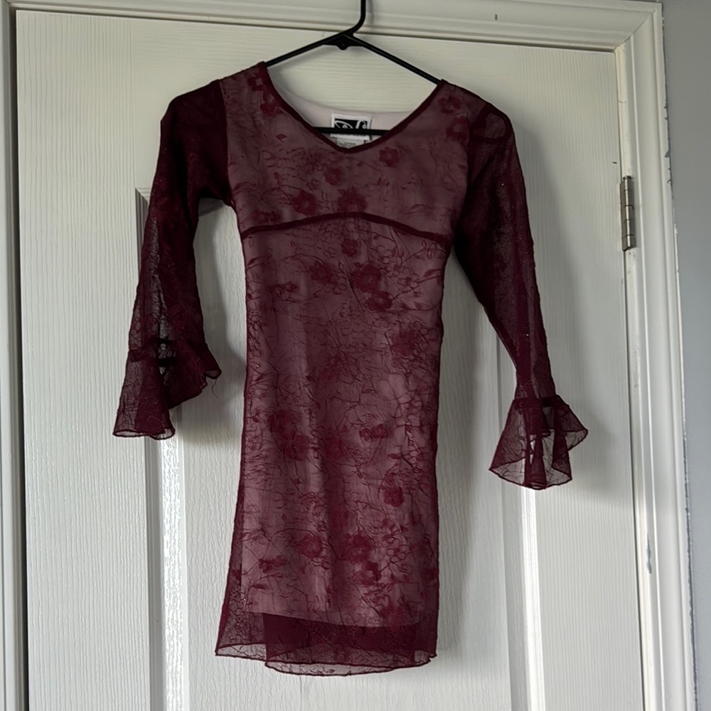 Speechless Burgundy Floral Lace Dress